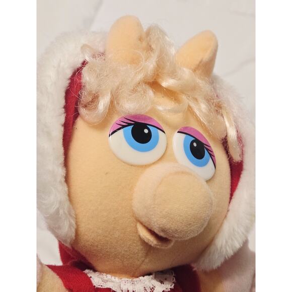 Vtg 1987 Muppet Christmas Baby Miss Piggy Plush Jim Henson Festive Decor Gift - Picture 5 of 5